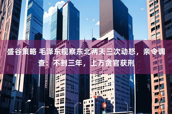 盛谷策略 毛泽东视察东北两天三次动怒，亲令调查：不到三年，上万贪官获刑