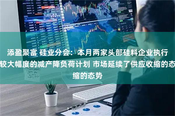 添盈聚富 硅业分会：本月两家头部硅料企业执行了较大幅度的减产降负荷计划 市场延续了供应收缩的态势