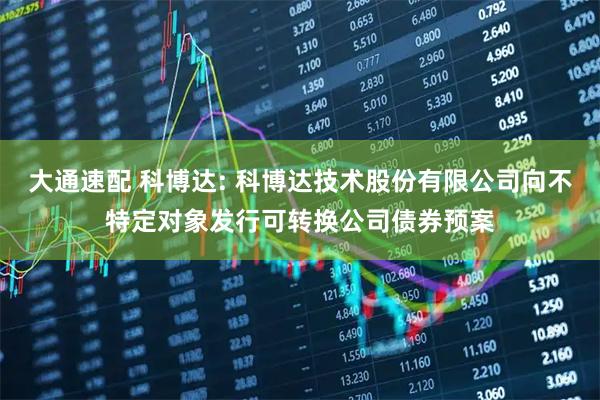 大通速配 科博达: 科博达技术股份有限公司向不特定对象发行可转换公司债券预案